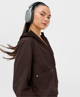 Lightweight Hooded Half-Zip Jacket - Espresso Brown