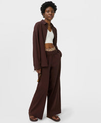 Linen Stretch Shirt - Sable Brown