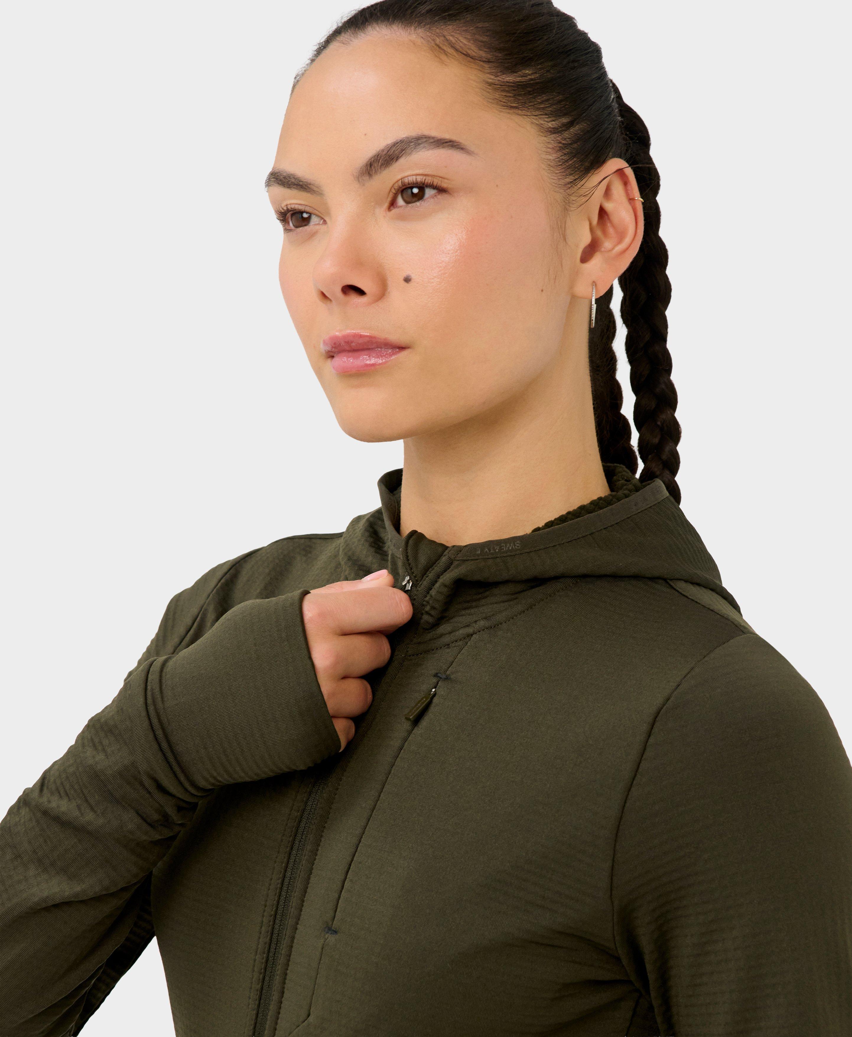 Textured Track Zip Up - Nori Green