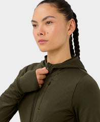 Textured Track Zip Up - Nori Green
