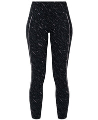 Power 7/8 Piping Workout Leggings - Black Midnight Dash Print - 7/8 Length