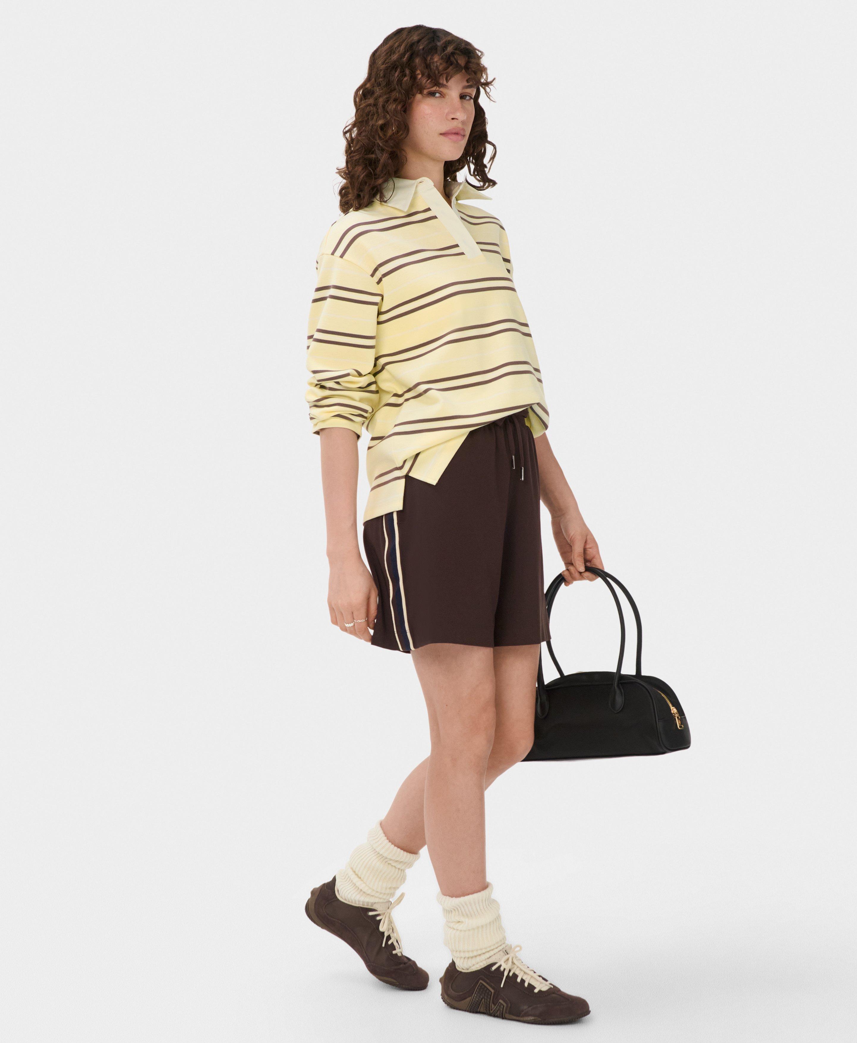 Explorer 5.5" Side Stripe Shorts - EspressoBrown NavyBlueEcruBeige - 5.5" Inseam