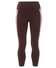 Power 7/8 Side Stripe Workout Leggings - Sable Brown - 7/8 Length