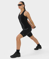 Athlete Textured Stripe Tank - Black