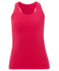 Athlete Textured Stripe Tank - Crimson Red