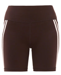Power 6" Side Stripe Biker Shorts - Sable Brown - 6" Inseam