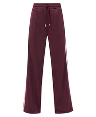 Revival Pintuck Side Stripe Wide Leg Pants - Merlot Red