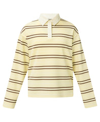 Rugby Shirt - ButterscotchYellow TaupeBrown Small Stripe