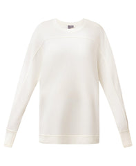 After Class Seam Detail Longline Sweatshirt - Lily White