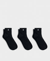 Essentials Mini Crew Socks 3 Pack - Black