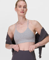 Soft Ribbed Bra - Light Grey Marl