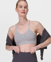 Soft Ribbed Bra - Light Grey Marl
