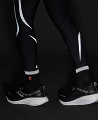 Reflective Workout Mini Crew Socks 2 Pack - Black White And Fluro