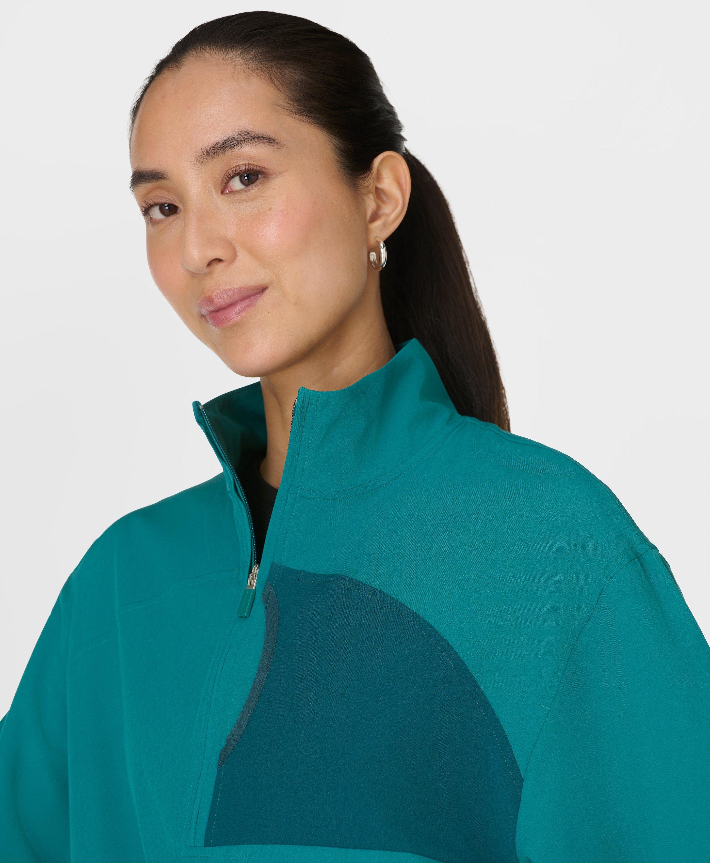 Warm Up Performance Fleece-Lined Half Zip - Petrol Green Deepgreen