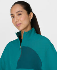 Warm Up Performance Fleece-Lined Half Zip - Petrol Green Deepgreen