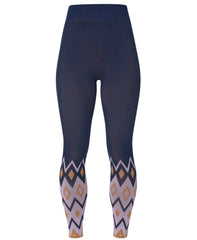 Modal Jacquard Base Layer Legging - Purple Geo Bottom Jacquard - Full Length