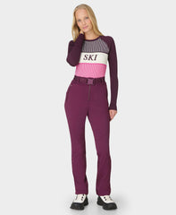 Ribbed Base Layer Tee - Purple Sb Ski Stripe Print