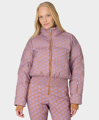 Cropped Waterproof Ski Jacket - Brown Sb Print