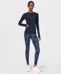 Athlete Seamless Workout Long Sleeve Top - Navy Blue