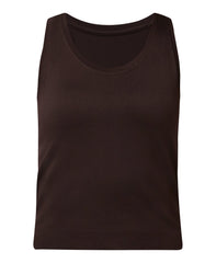 Athlete Crop Seamless Workout Tank - Espresso Brown