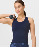 Athlete Crop Seamless Workout Tank - Navy Blue