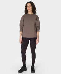 Wind Down Crew Neck Sweater - Taupe Brown Marl