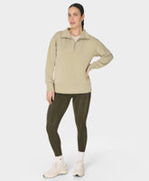 Sand Wash Half Zip Longline Sweatshirt - Bay Green