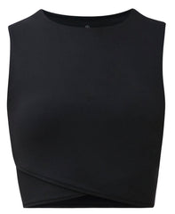 All Day Cropped Wrap Tank - Black