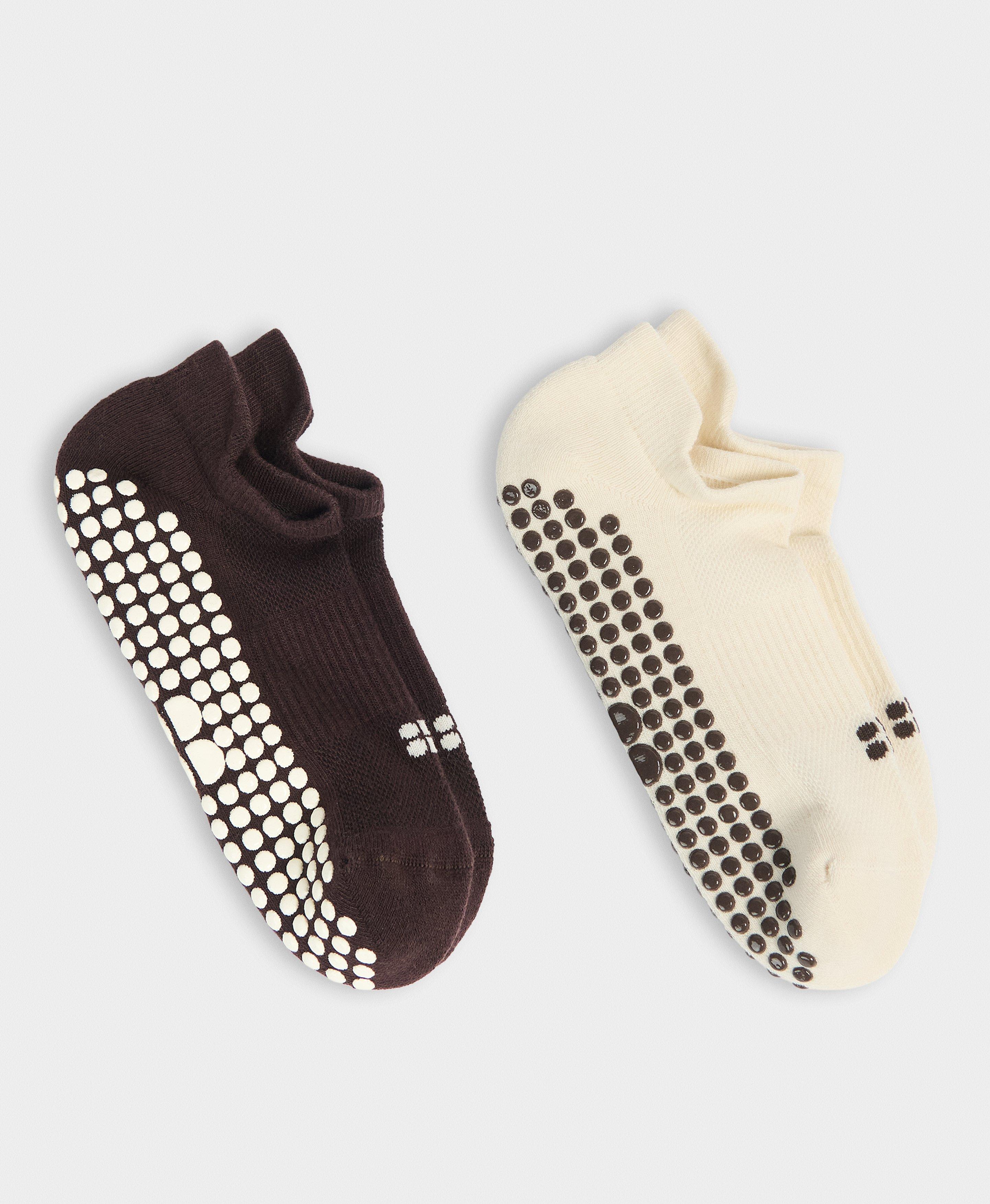 Reformer Sneaker Gripper Socks 2 Pack - Sable Brown