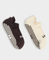 Reformer Sneaker Gripper Socks 2 Pack - Sable Brown