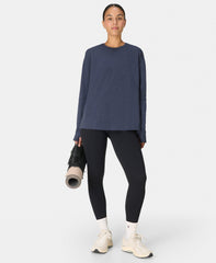 Soft Flow Studio Longline Long Sleeve Tee - Navy Blue