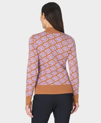 SB High Neck Ski Midlayer - Brown Sb Jacquard