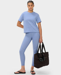 Elevated Cotton Boxy Tee - Faded Blue