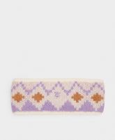 Highland Fair Isle Earwarmer - Purple Geo Band Jacquard