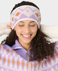 Highland Fair Isle Earwarmer - Purple Geo Band Jacquard