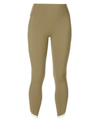 Power Tulip Hem UltraSculpt Leggings - Agave Green Lily White - Full Length