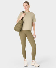 Power Tulip Hem UltraSculpt Leggings - Agave Green Lily White - Full Length