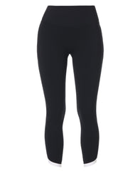 Power 7/8 Tulip Hem UltraSculpt Leggings - Black White - 7/8 Length