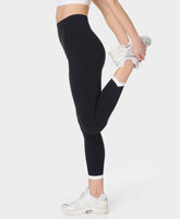 Power 7/8 Tulip Hem UltraSculpt Leggings - Black White - 7/8 Length