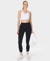 Power 7/8 Tulip Hem UltraSculpt Leggings - Black White - 7/8 Length