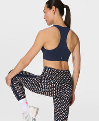 Power Side Stripe Workout Leggings - Brown Arch Geo Print - Full Length