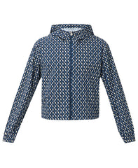 Explorer Cropped Zip-Up - Blue Linked Geo Print