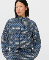 Explorer Cropped Zip-Up - Blue Linked Geo Print
