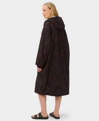 Borg Lined Bathrobe - Brown Leopard Skin Print