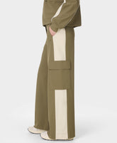 Explorer Wide Leg Cargo Pants - Khaki Brown Pebble Beige