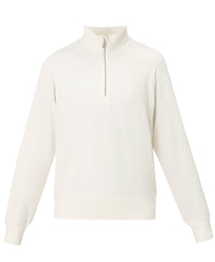 Escape Luxe Fleece Half Zip Crop Sweatshirt - Lily White