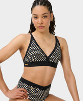Core Bikini Top - Beige Linked Geo Print