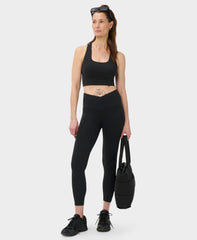 All Day 7/8 Wrap Waist Leggings - Black - 7/8 Length