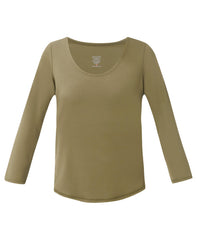 Ultimate Studio Yoga 3/4 Sleeve Tee - Khaki Brown