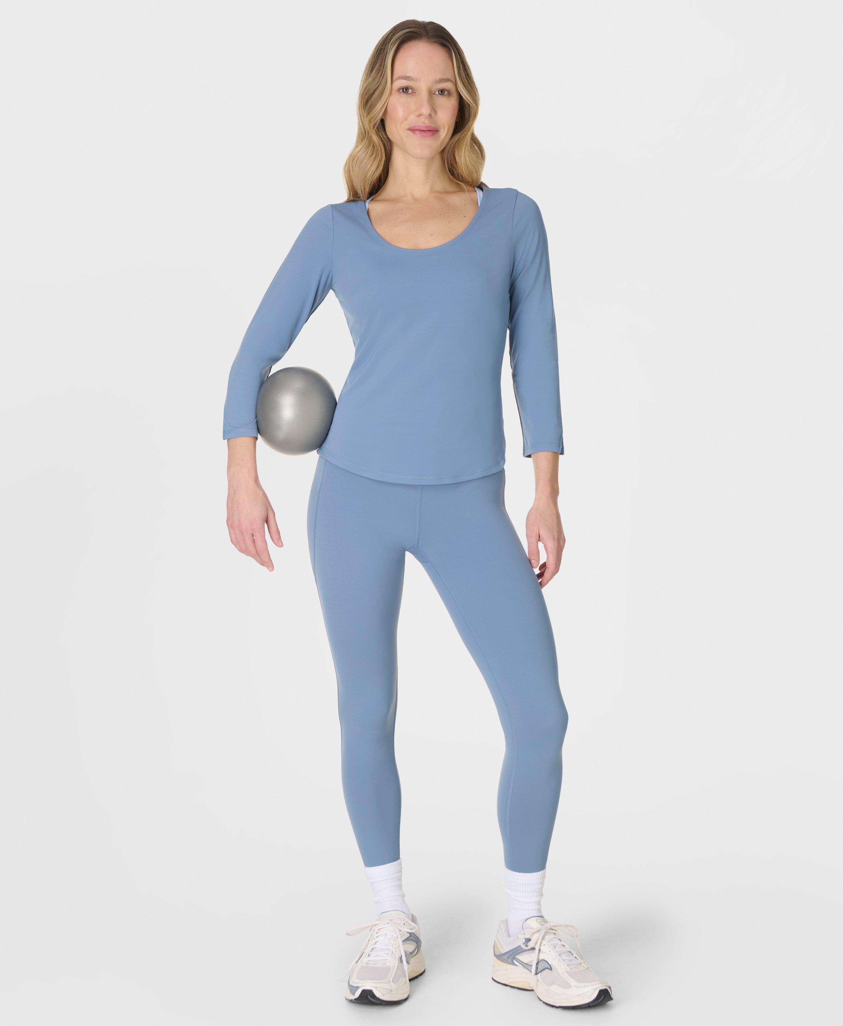 Ultimate Studio Yoga 3/4 Sleeve Tee - Luxe Blue